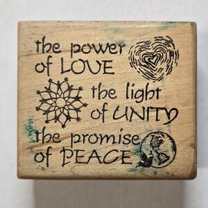 Wood Mounted Craft Stamp With Inspirational Quote - Excellent Condition